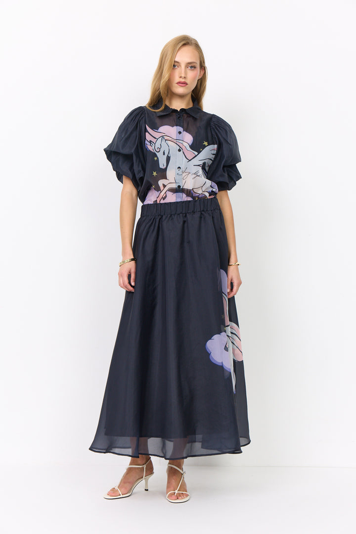 HUNKØN Pallas Long Skirt Skirts Black Pony