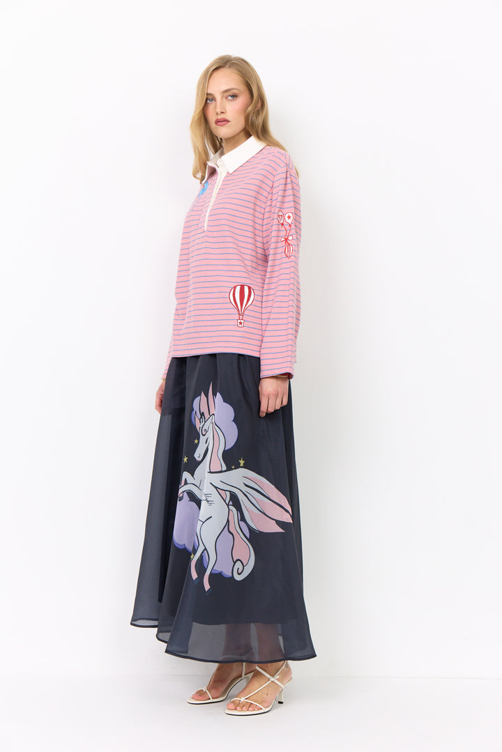 HUNKØN Pallas Long Skirt Skirts Black Pony