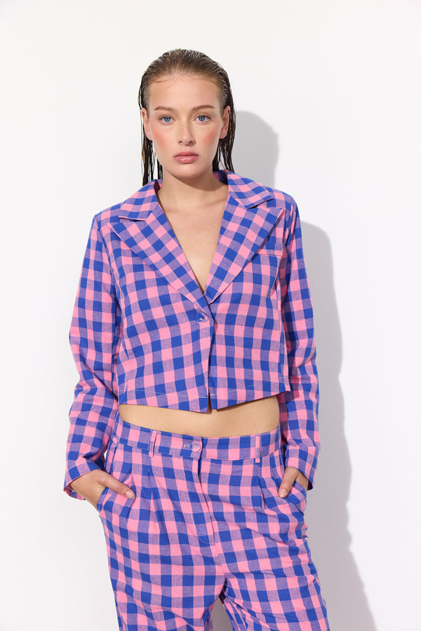 HUNKØN Pamela Jacket Jackets Pink Checked