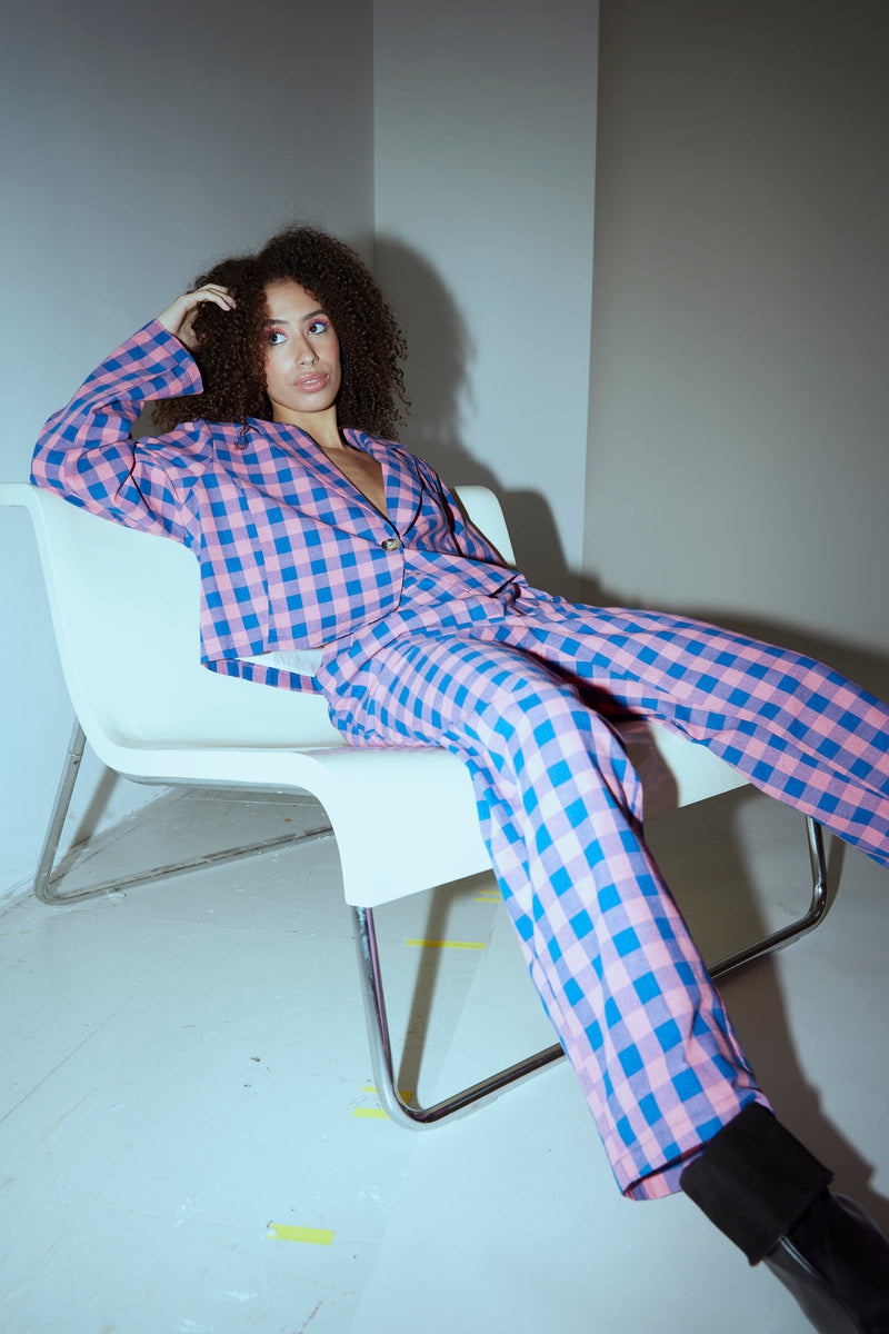 HUNKØN Pamela trousers Trousers Pink Checked