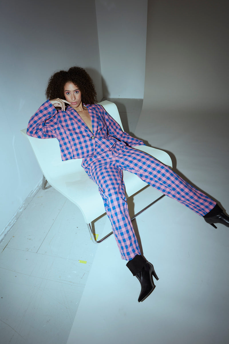 HUNKØN Pamela trousers Trousers Pink Checked