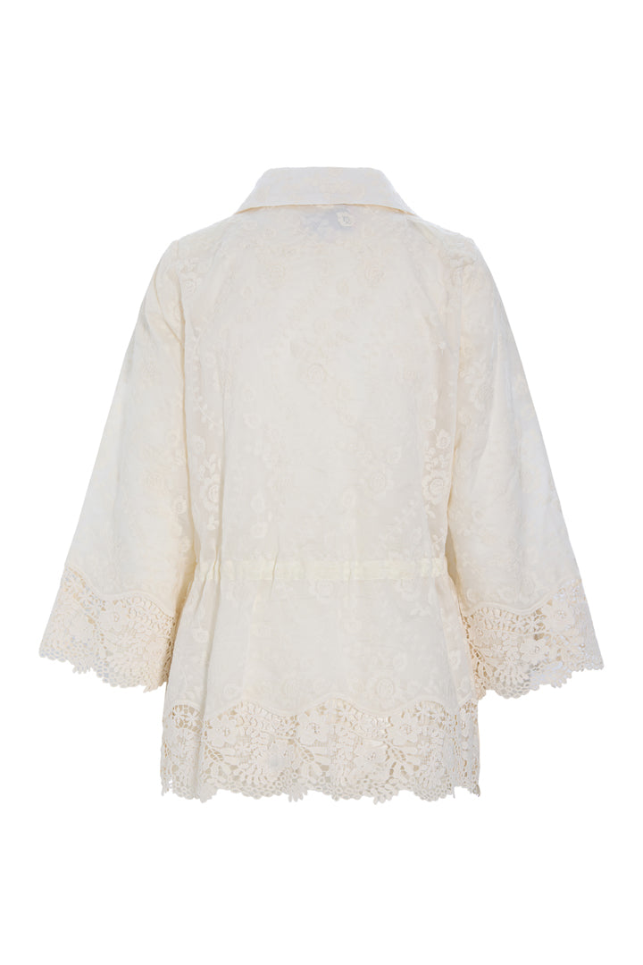 HUNKØN Patty Lace Blazer Jackets Cream