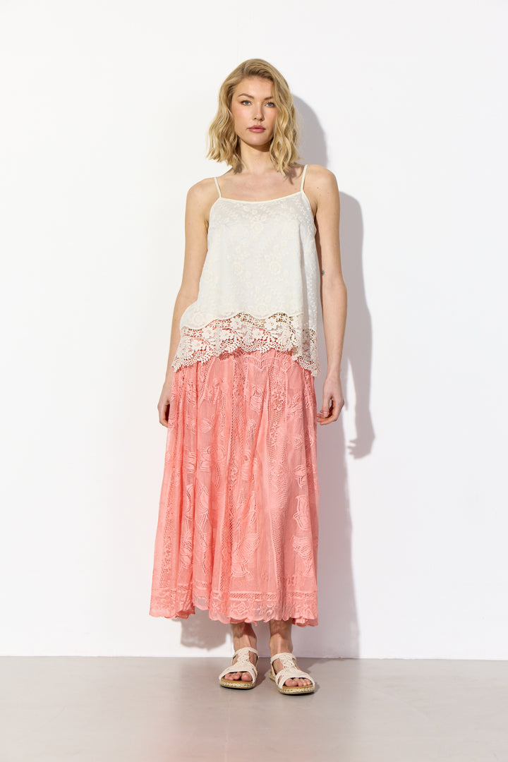 HUNKØN Patty Lace Top Tops Cream