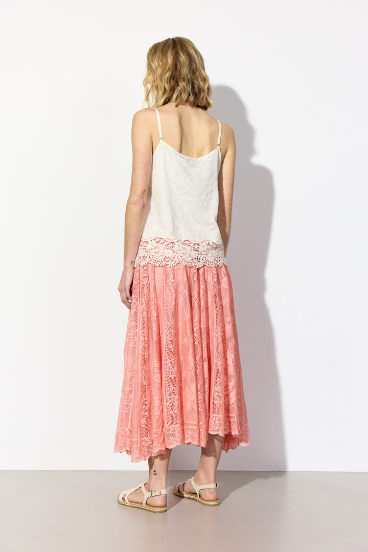 HUNKØN Patty Lace Top Tops Cream