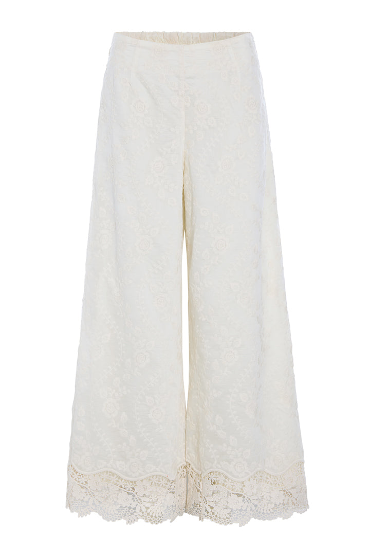 HUNKØN Patty Lace Trousers Trousers Cream