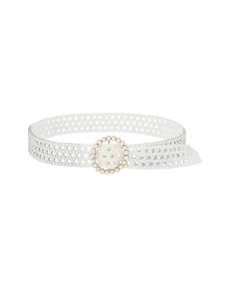 HUNKØN Peggy Pearl belt Accessories White