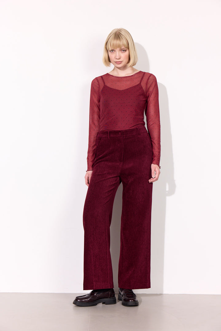 HUNKØN Petra Trousers Trousers Burgundy