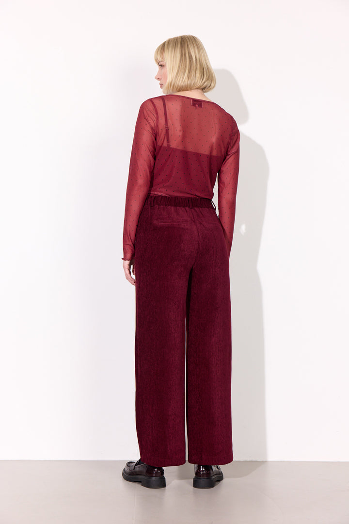 HUNKØN Petra Trousers Trousers Burgundy
