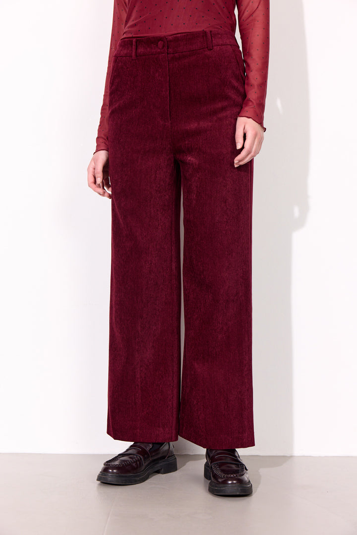 HUNKØN Petra Trousers Trousers Burgundy