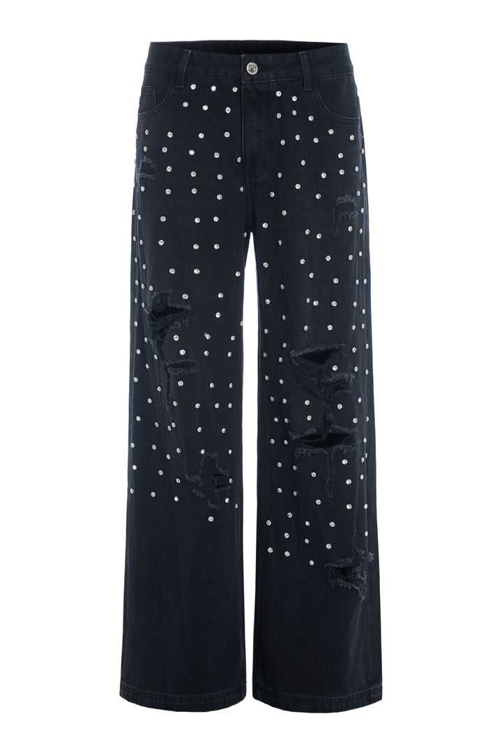 HUNKØN Priya Gem Jeans Trousers Black Denim