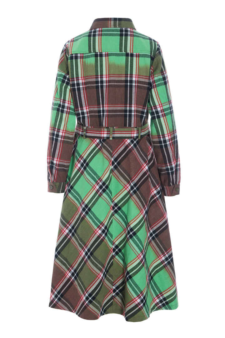 HUNKØN Ramone Dress Dresses Green Tartan