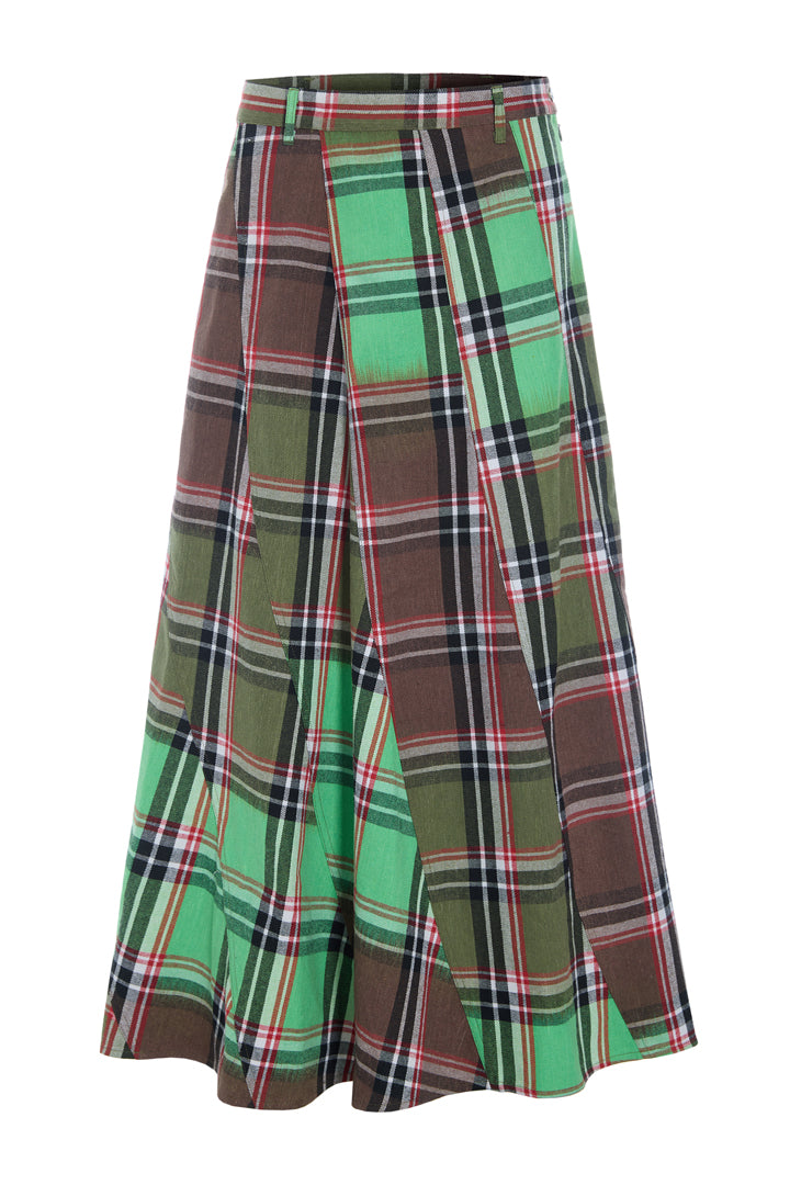 HUNKØN Ramone Long Skirt Skirts Green Tartan