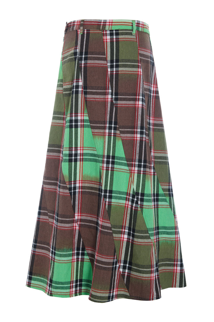 HUNKØN Ramone Long Skirt Skirts Green Tartan