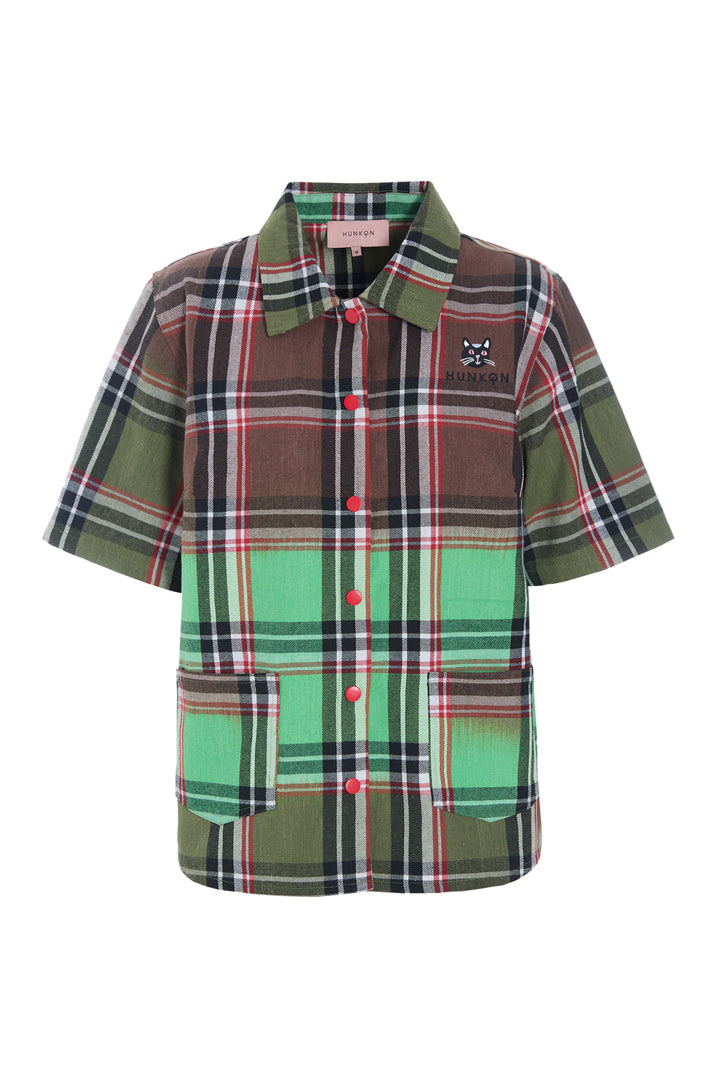 HUNKØN Ramone Shirt Shirts Green Tartan