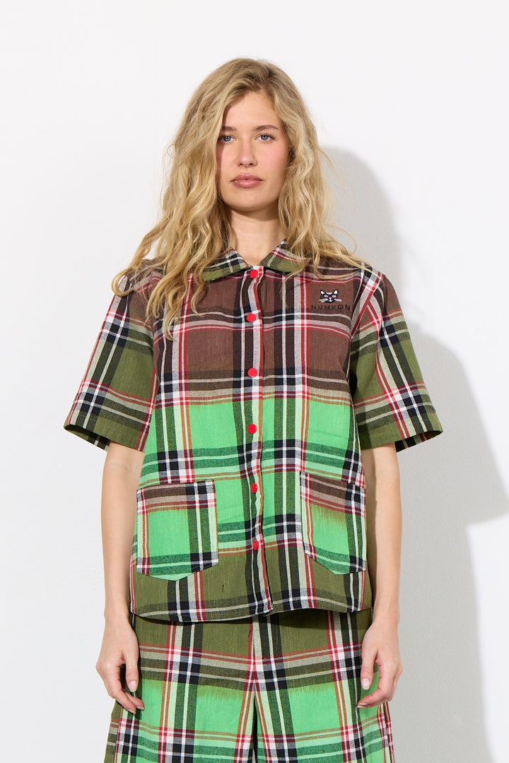 HUNKØN Ramone Shirt Shirts Green Tartan