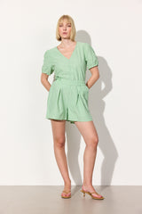 HUNKØN Randi Shorts Shorts Green Striped