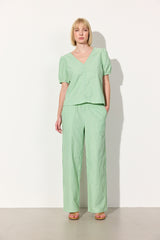 HUNKØN Randi Top Tops Green Striped