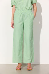 HUNKØN Randi Trousers Trousers Green Striped