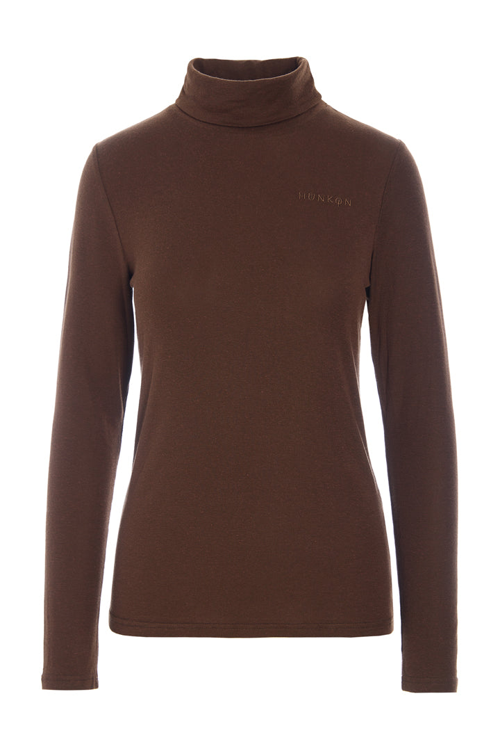 HUNKØN Rebekka Turtleneck Blouses Brown