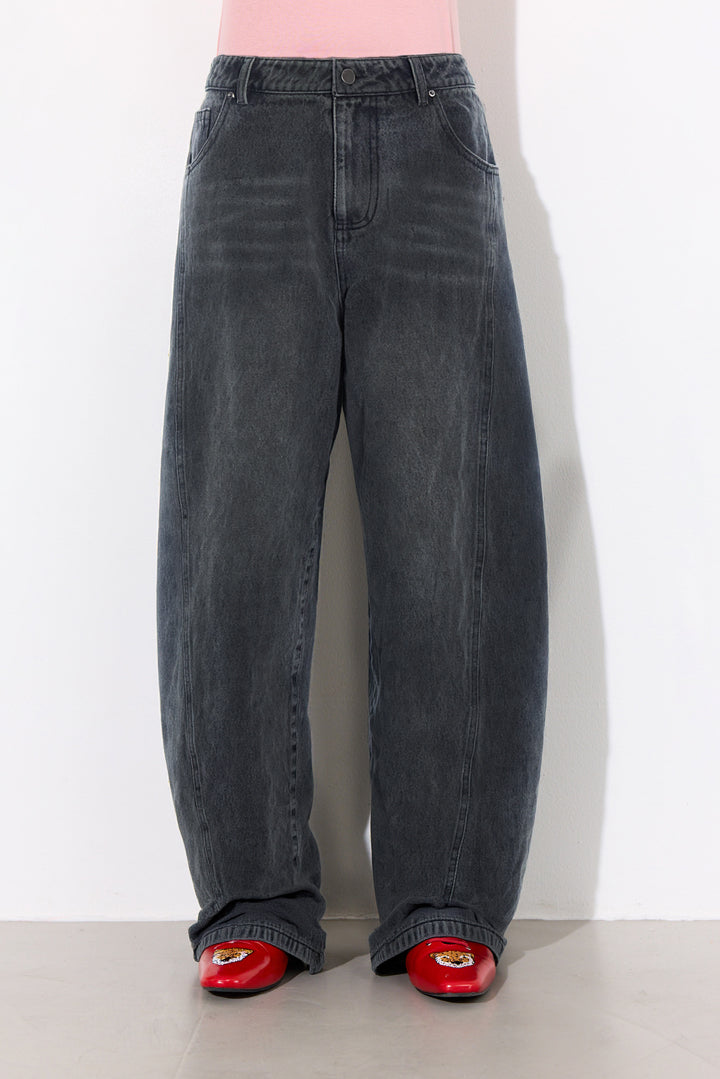 HUNKØN Renata Barrel Jeans Trousers Black