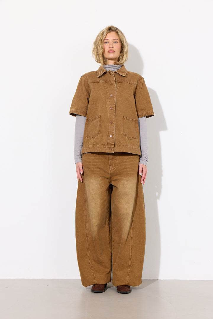 HUNKØN Renata Shirt Shirts Brown