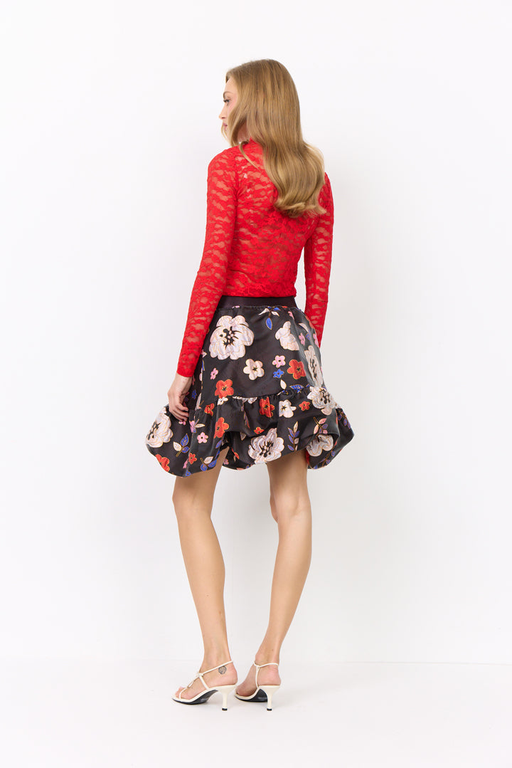 HUNKØN Rita Lace Blouse Blouses Red