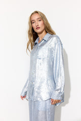 HUNKØN Robin Shirt Shirts Blue Metallic