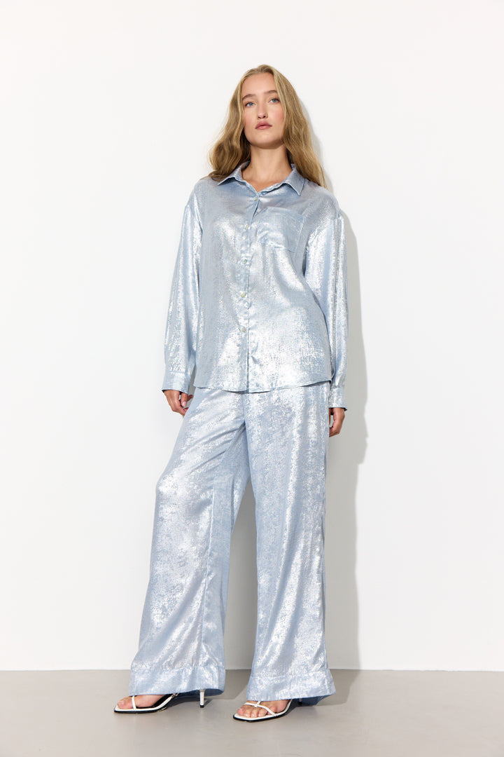 HUNKØN Robin Shirt Shirts Blue Metallic
