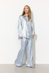 HUNKØN Robin Trousers Trousers Blue Metallic