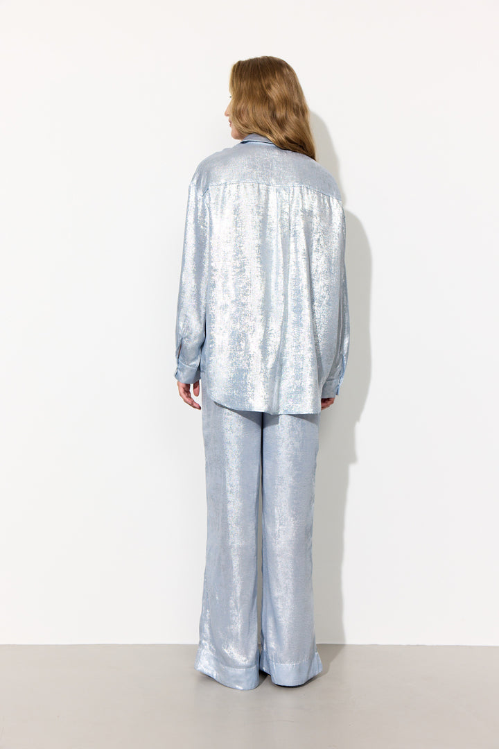 HUNKØN Robin Trousers Trousers Blue Metallic