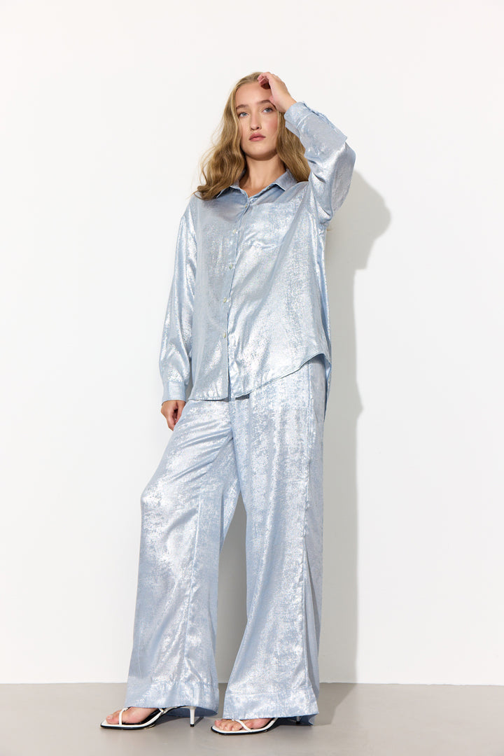 HUNKØN Robin Trousers Trousers Blue Metallic