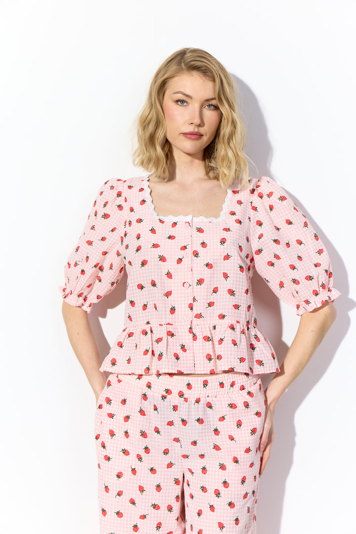 HUNKØN Ruth Blouse Shirts Pink