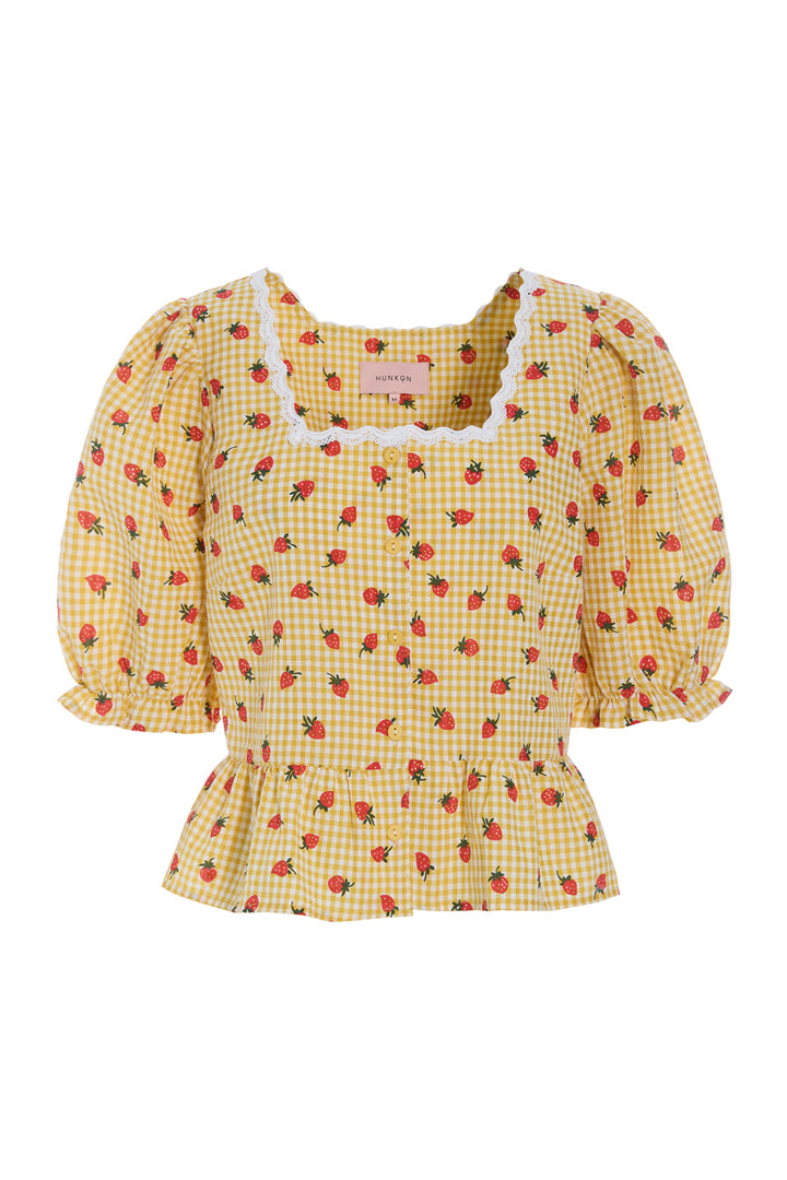 HUNKØN Ruth Blouse Shirts Yellow