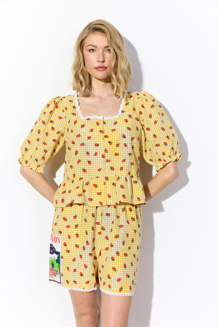 HUNKØN Ruth Blouse Shirts Yellow