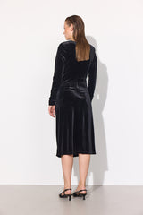 HUNKØN Saga velour dress Dresses Black