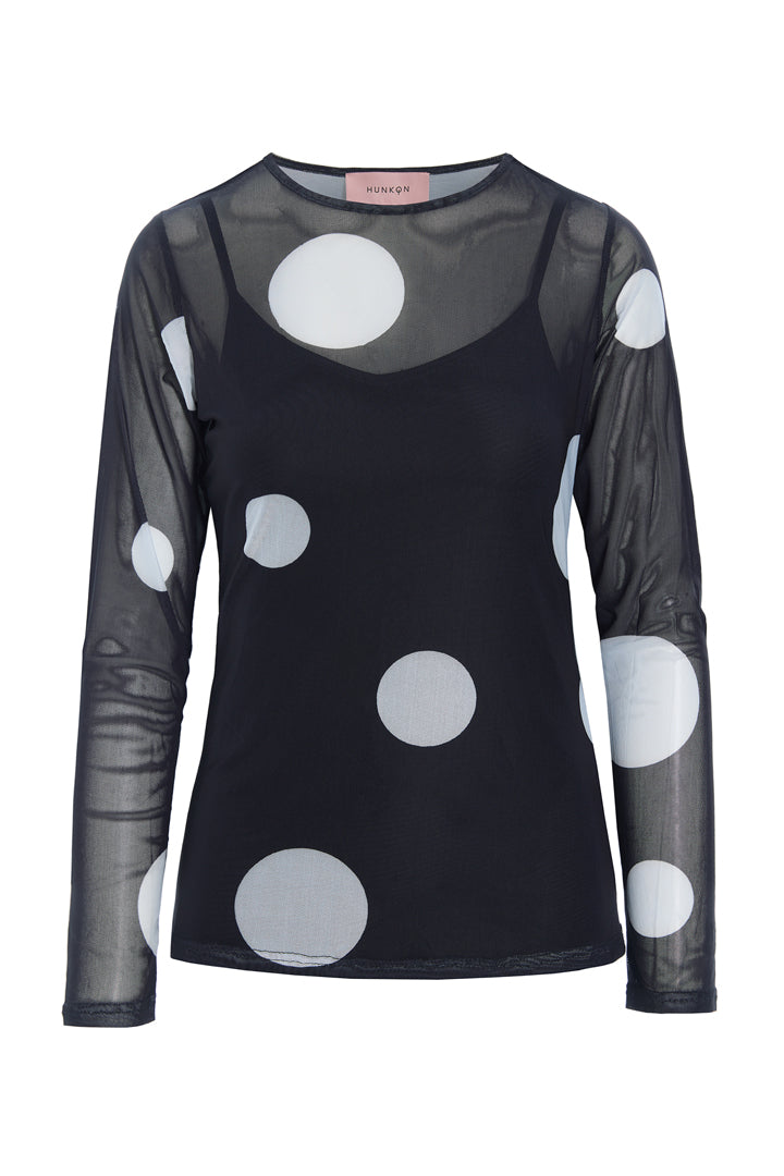 HUNKØN Salem Mesh Blouse Blouses Black