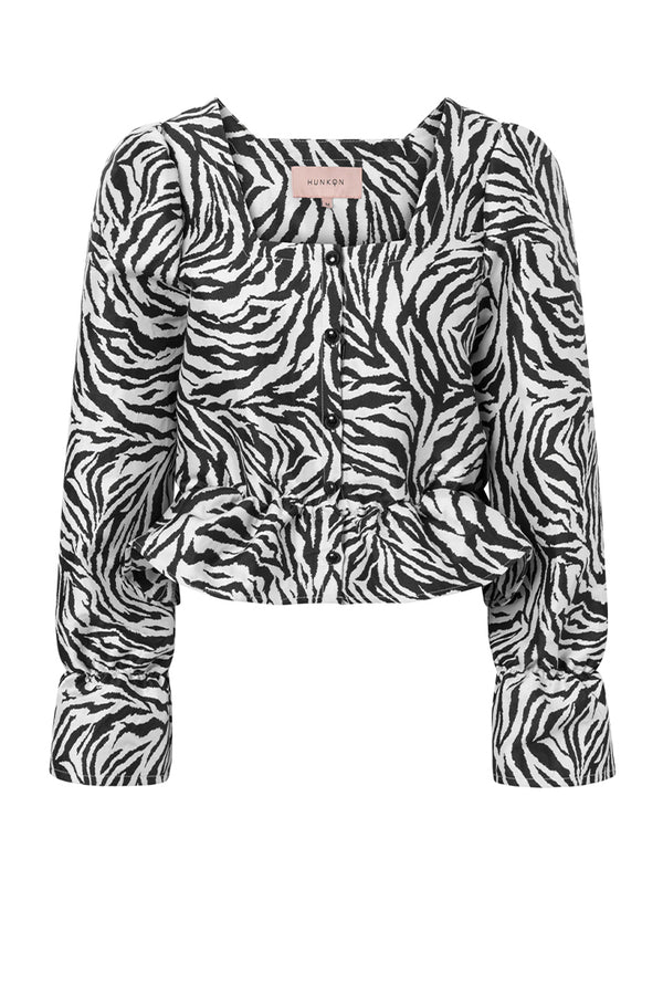 HUNKØN Sanna Blouse Blouses Zebra Striped