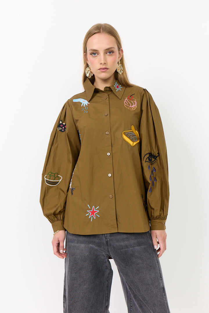 HUNKØN Sasha Shirt Shirts Olive