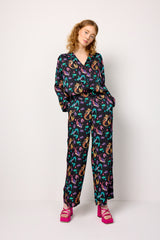 HUNKØN Selena Trousers Trousers Black Mermaid Art Print