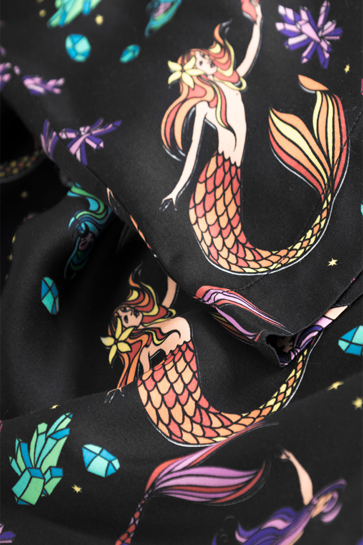 HUNKØN Selena Trousers Trousers Black Mermaid Art Print
