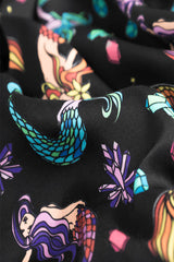 HUNKØN Selena Trousers Trousers Black Mermaid Art Print