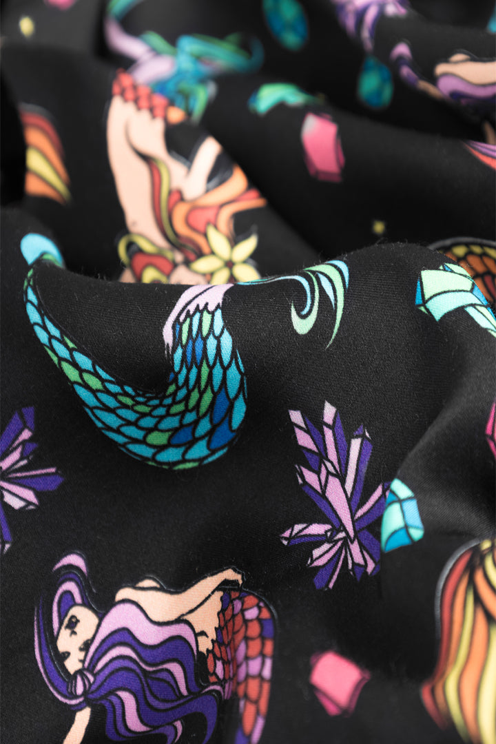 HUNKØN Selena Trousers Trousers Black Mermaid Art Print