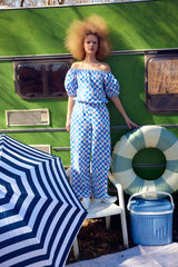 HUNKØN Smiley Bubble Top Tops Blue