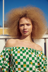 HUNKØN Smiley Bubble Top Tops Green