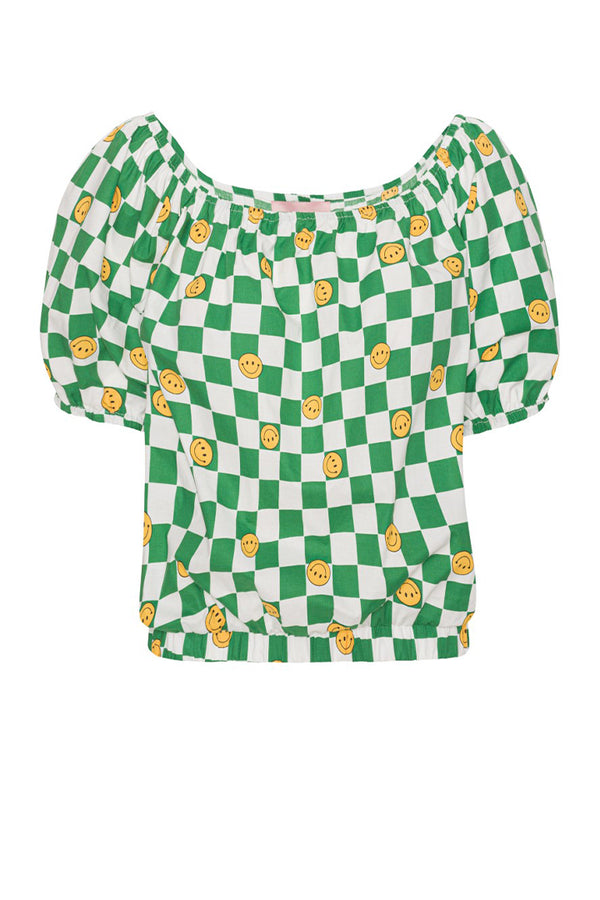 HUNKØN Smiley Bubble Top Tops Green