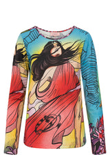 HUNKØN Stevie Long Sleeve Blouses The Witch Art Print