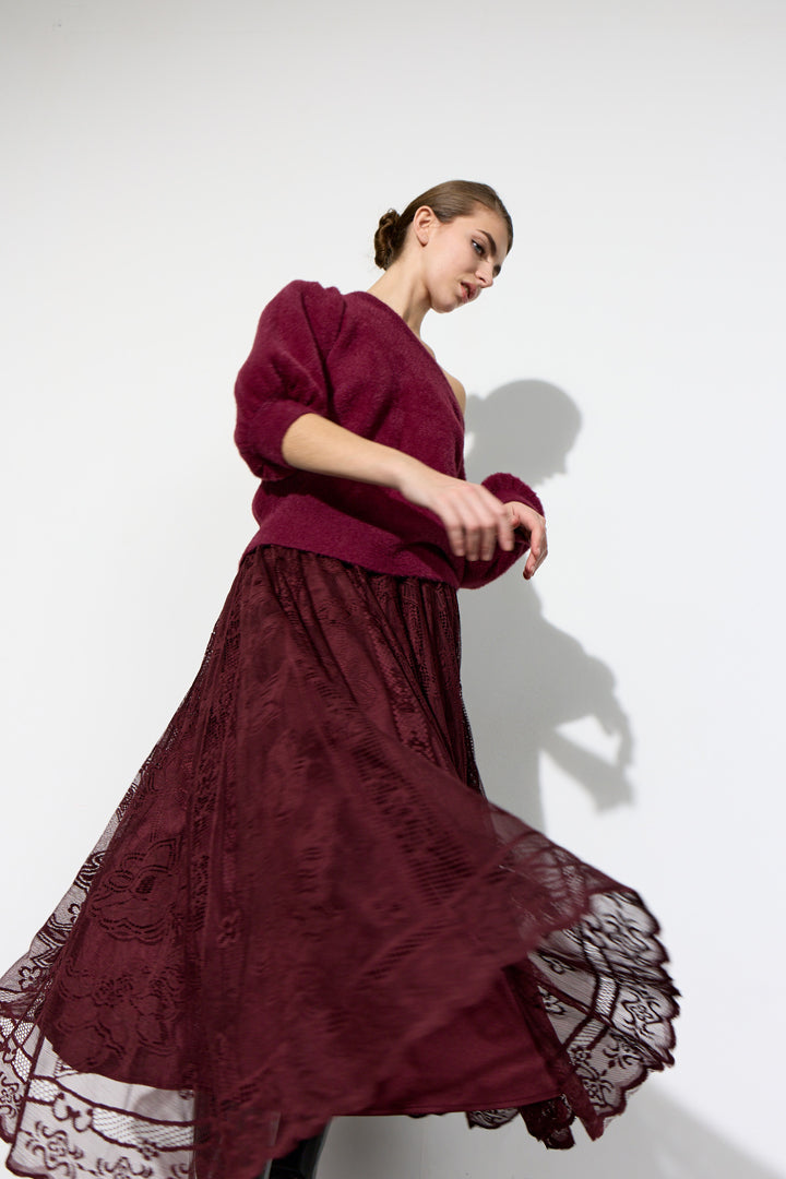 HUNKØN Stine Skirt Skirts Oxblood