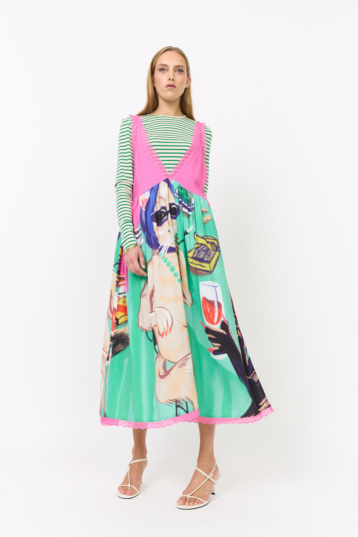 HUNKØN Thit Dress Dresses Cocktails with Cats Art Print
