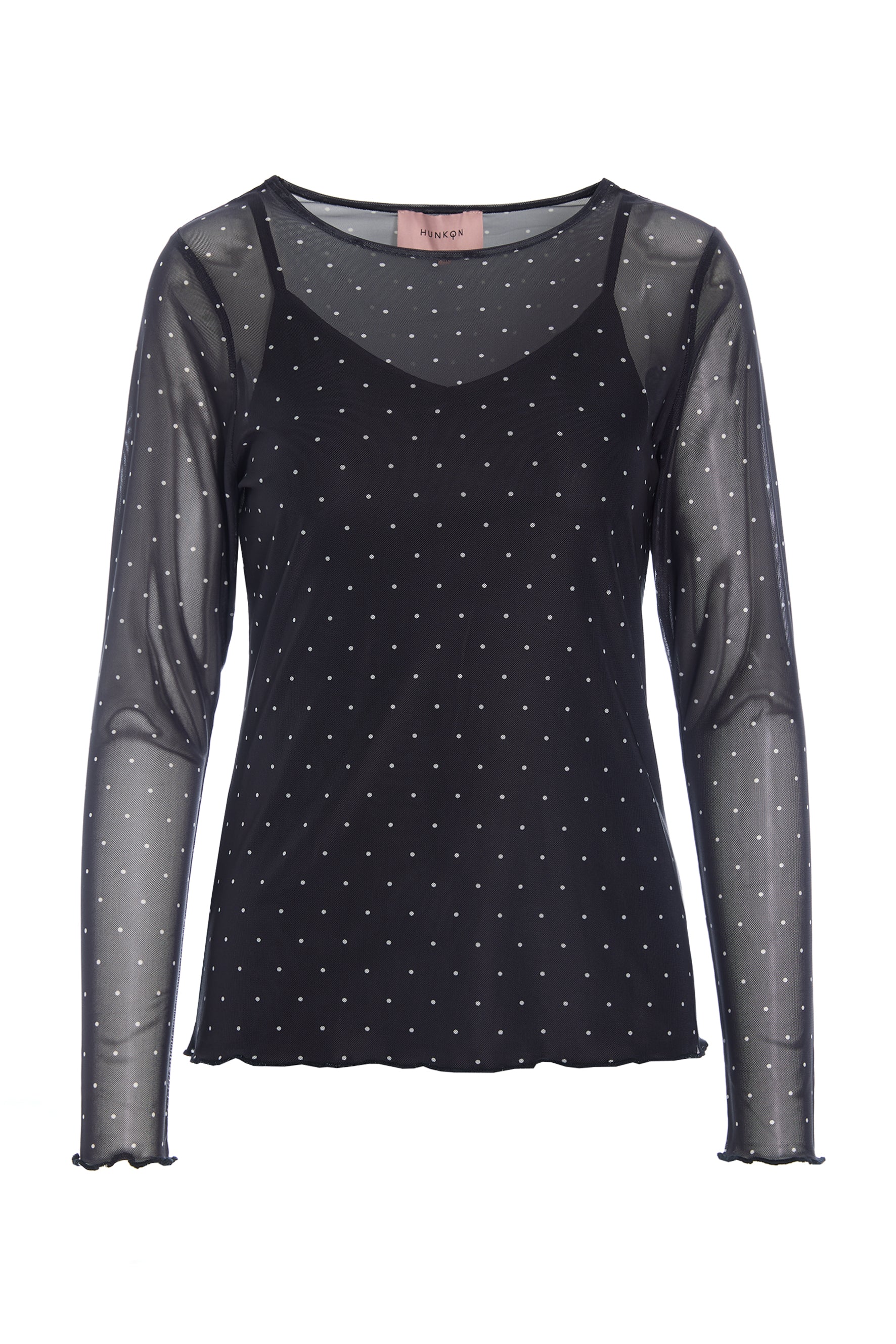 HUNKØN Tova Mesh Blouse Blouses Black