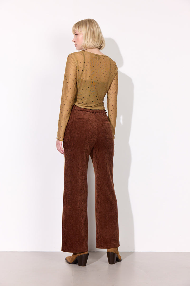 HUNKØN Tova Mesh Blouse Blouses Camel